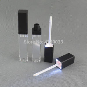 10pcs 7,5 ml vacío maquillaje DIY botella de brillo de labios de plata/Negro cuadrado tubo de brillo de labios con luz LED espejo Labial galletas Glair botella - Product Image 2