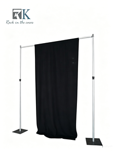 Kit de telón de fondo de alta calidad y fácil instalación con tubos y cortinas para stand de ferias comerciales y decoración de bodas - Product Image 1