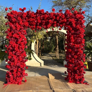 SFA009 Arco de Flores Cuadrado Artificial para Decoración de Bodas, Arco Floral Cuadrado para Ceremonias y Fiestas, Fondo Floral con Arco de Rosas - Product Image 4