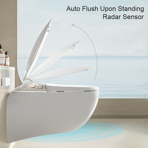 <span class=keywords><strong>Toilette</strong></span> intelligente murale avec siège chauffant et chasse <span class=keywords><strong>d</strong></span>'eau automatique pour salles de bain compactes - Product Image 2