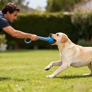 Mainan Gigit hewan peliharaan interaktif bola makanan ditarik tangan dengan gigit molar tahan makanan tersembunyi dan tali pembersih untuk anjing - Product Image 2