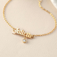 Bracelet à breloques personnalisé EMANCO avec fleur de naissance, unisexe, décembre, plaqué or, acier inoxydable, cristal, strass, cadeau