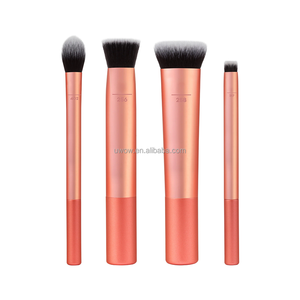 0052 Ensemble de 4 pinceaux de maquillage coréens en silicone blanc et noir, style plat, mini, pour fond de teint, avec tête en forme de sirène <span class=keywords><strong>électrique</strong></span> en cristal - Product Image 5