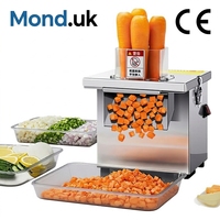 Mond.uk 350W Coupe-légumes électrique commercial, grande ouverture de 12 cm, machine automatique de découpe en cubes de pommes de terre et de fruits, entièrement en acier