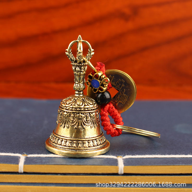 จี้ทองเหลืองซ่อนระฆัง-เงินจักรพรรดิห้าเชือกสีแดง