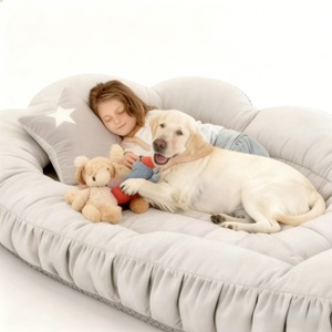 Oval Pet <b>Bed</b> Foam Filled Dark Gray Large Dog <b>Bed</b> For Indoor Outdoor Use Four Seasons Comfortable Sleeping <b>Pad</b> - Product Image 5