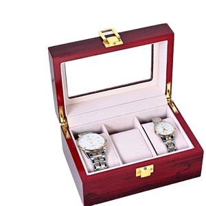 Boîte à montre rectangulaire en bois avec logo personnalisé, doublure en daim et couvercle en verre, étui de rangement de luxe pour présentation de cadeaux (vert) - Product Image 1