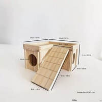Tunnel-labyrinthe en bois massif pour hamster avec plateforme et rampe, décor de cage ventilé et amovible, vente en gros