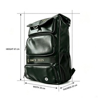 Sac à dos de badminton et de tennis en PU avec logo personnalisé, poche ventilée pour chaussures, porte-2 raquettes, compartiment pour ordinateur portable 15,6 pouces, sac de sport et de voyage pour pickleball
