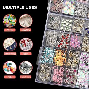 Caja de almacenamiento transparente de 36 rejillas para decoración de uñas, suministros de uñas de diamante en forma especial - Product Image 5