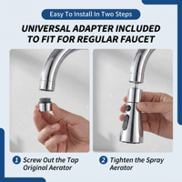 SANIVITAL Accessoires de Robinet de Cuisine Économiseur d'Eau, Tête de Pulvérisation Facile à Installer pour la Maison