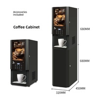 Professioneel commercieel instantkoffiemachine met 3 reservoirs, poederdrankdispenser met warm- en koudwaterfunctie