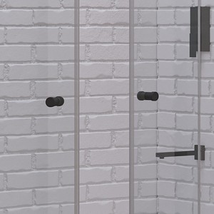 Kamalu KAM-KS700DN Moderna Porta Doccia Pieghevole Doppia 110-113cm Colore Nero Stile Scorrevole e Girevole per Bagno o Hotel - Product Image 5