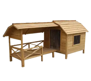 Diskon besar-besaran 2023 Vila anak anjing kayu untuk teras luar ruangan rumah anjing kayu