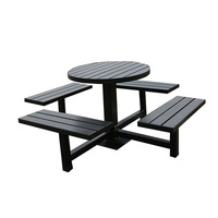 Mobilier d'extérieur commercial Table de pique-nique de camping en bois composite avec siège Ensemble table basse et chaises pour restaurant à l'extérieur du parc