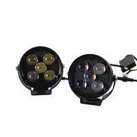 Projecteur LED à 7 lentilles, phare rond, lentille optique, faisceau focalisé, lampe auxiliaire