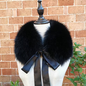 Real Fox Fur Collar With Removable Ribbon Winter Luxury Fur <b>Scarf</b> Women Men Coat Jacket Neck Warmer Accessories - Product Image 1