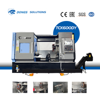 Mesin Bubut CNC Horizontal DONGS TCK600DY Single Spindle Presisi Tinggi dengan Meja Miring untuk Pemrosesan Logam