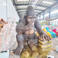 Modèle d'animal animatronique grandeur nature de gorille fabriqué en Chine pour la décoration de zoo de jungle, accessoires de décoration, statue réaliste de chimpanzé