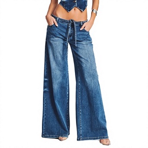 Jeans Anchos de Moda para Mujer, Corte Relajado, Cintura Alta, Pantalones de Mezclilla de Primera Calidad, OEM, ODM, Venta al Por Mayor - Product Image 1