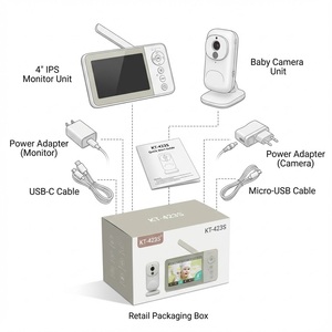 กล้องดูเด็ก KT-423S ไม่มี WiFi หน้าจอ IPS 4 นิ้ว แบตเตอรี่ 2500mAh โหมด VOX มองเห็นในเวลากลางคืน สนทนาแบบสองทาง กล้องสำหรับสัตว์เลี้ยง - Product Image 3