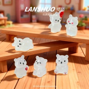 ตุ๊กตาหมีเรซิ่น Lanshuo ของตกแต่งสัตว์ขนาดเล็กสำหรับบ้าน ของตกแต่งโต๊ะทำงาน งานฝีมือ DIY โมเดลงานศิลปะ - Product Image 2