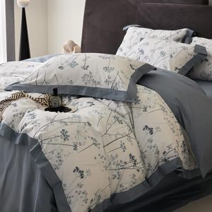 Housse de couette 3 pièces, taille Queen, blanche, avec imprimé, housse de couette douce et confortable, style bohème - Product Image 1