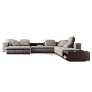 Sofá en forma de L de tela, mueble de diseño <span class=keywords><strong>italiano</strong></span>, moderno, nórdico, esquinero - Product Image 6
