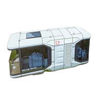 Capsule spatiale modulaire de luxe préfabriquée intelligente, conteneur de glamping, villa/appartement moderne à structure rectangulaire en acier, étanche et économique