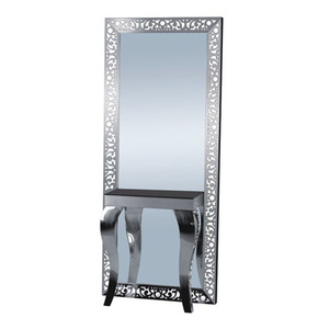 Led en aluminium doré de luxe pour <span class=keywords><strong>Babershop</strong></span> Station de coiffure murale avec miroir Station de travail pour la coiffure - Product Image 2