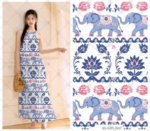 Tela de Rayón Viscosa Suave <span class=keywords><strong>Popin</strong></span> Digital, Estampada con Diseño de Elefantes para Camisas y Vestidos de Verano - Product Image 2