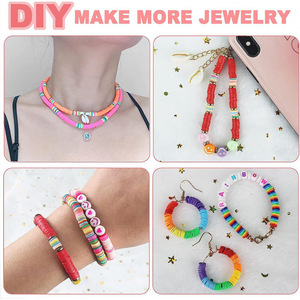 Polymer Clay <b>DIY</b> Jewelry Making <b>Kit</b> With Beads Charms Tools For Bracelet Necklace Crafting Supplies Mixed Shapes Round - Product Image 2