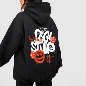 2026 Arrival Winter Streetwear Solid Oversized <b>Drop</b> Shoulder Hoodies Women 100% Cotton Material Soft Comfortable Custom Front - Product Image 1