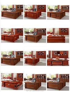 Scrivanie Direzionali in Legno <span class=keywords><strong>Rosso</strong></span> di Alta Qualità, Stile Europeo, con Rivestimento in Pelle - Product Image 5