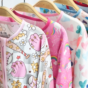 Pijamas Personalizados <span class=keywords><strong>de</strong></span> Fibra <span class=keywords><strong>de</strong></span> Bambú al 95% y Spandex al <span class=keywords><strong>5</strong></span>%, Cómodos y Estampados, Mamelucos para Bebé <span class=keywords><strong>de</strong></span> Manga Larga, Pijamas Suaves para Bebé - Product Image 2