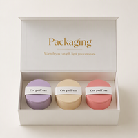 Boîte cosmétique magnétique recyclée pour 3 pots, emballage cadeau, boîte cosmétique personnalisée pour ensemble de soins de la peau avec logo, boîte à bougies blanche