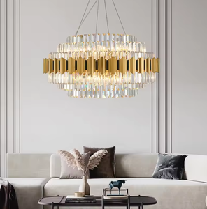 Zèle Éclairage Décoratif Or Salon Éclairage Suspendu Led Plafond De Luxe K9 Cristal Lustres Modernes - Product Image 4