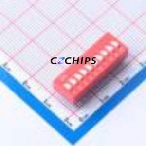 DS-10RP DIP Switch Through hole Component (THT) Switch ( Number of Switch Sections: 10 )( Lead Spacing: 2.54mm )( Color: Red ) - Product Image 1