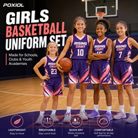 Conjunto de Uniforme de Baloncesto para Niñas, Personalizado, 100% Poliéster, Jersey de Secado Rápido, Pantalones Cortos, Nombre del Equipo, Número, para Escuelas, Clubes, Academias Juveniles