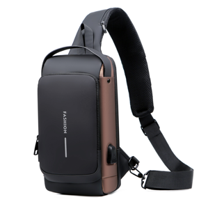 Bolso Pechera Cruzado de Gran Venta con USB y Candado de Combinación Antirrobo Bolso de Hombro de Moda Impermeable con Logo Personalizado para <span class=keywords><strong>Hombre</strong></span> - Product Image 5