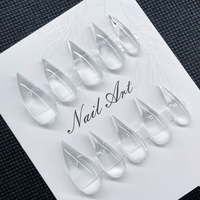 Faux ongles gothiques pointus faits à la main en gros, qualité salon, style gothique, marque privée en vrac