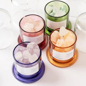 Glass Candle Jars and Containers Wholesale Customized Home Decoration Valentine's Day Nordic Jar with Lid Clear Empty Luxury