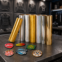 Qinyu Heat Transfer Inkjet Silicone Puff Printable Adhesive Vinyl Patches 3D TPU Logo Uv Gold Film Roll for T Shirt Printing