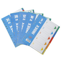 Nouveaux séparateurs multicouches colorés en plastique pour classeur, index A4, cartes de classification, modèle de papier de tri à 11 trous