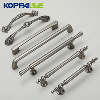 Poignées et boutons de meubles KOPPALIVE en laiton massif, finition argent antique, pour armoires de cuisine, tiroirs et placards, style cuivre français