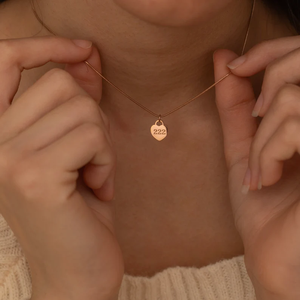 Số Học Đồ Trang Sức Cho Phụ Nữ 18K Vàng Mạ Thép Không Gỉ Vòng Cổ Mặt Dây Chuyền Trái Tim Khắc May Mắn Thiên Thần Số Vòng Cổ Trang Sức - Product Image 5