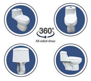Fohome Sanitarios baratos Inodoro Estilo tradicional Trampa en S alargada Inodoro de <span class=keywords><strong>una</strong></span> pieza para Baño - Product Image 2