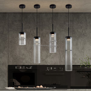 <span class=keywords><strong>Lustre</strong></span> suspendu en fer pour hôtel ou chambre Installation facile Petite taille Moderne Design nordique Verre Bambou Forêt Pendentif - Product Image 2