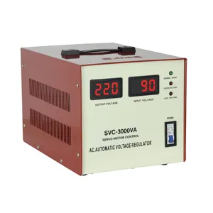 SVC-3KVA מתח חד פאזי 220V AC תצוגת מד כפול אוטומטית מכשיר ביתי שימוש במווסת מתח מייצב