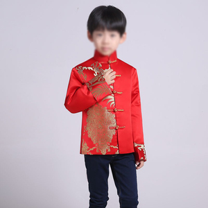 Vêtements traditionnels <span class=keywords><strong>chinois</strong></span> rouges pour garçons, enfants, veste Hanfu à imprimé <span class=keywords><strong>dragon</strong></span>, veste vintage Kungfu, manteau pour fête du <span class=keywords><strong>Nouvel</strong></span> <span class=keywords><strong>An</strong></span> - Product Image 5
